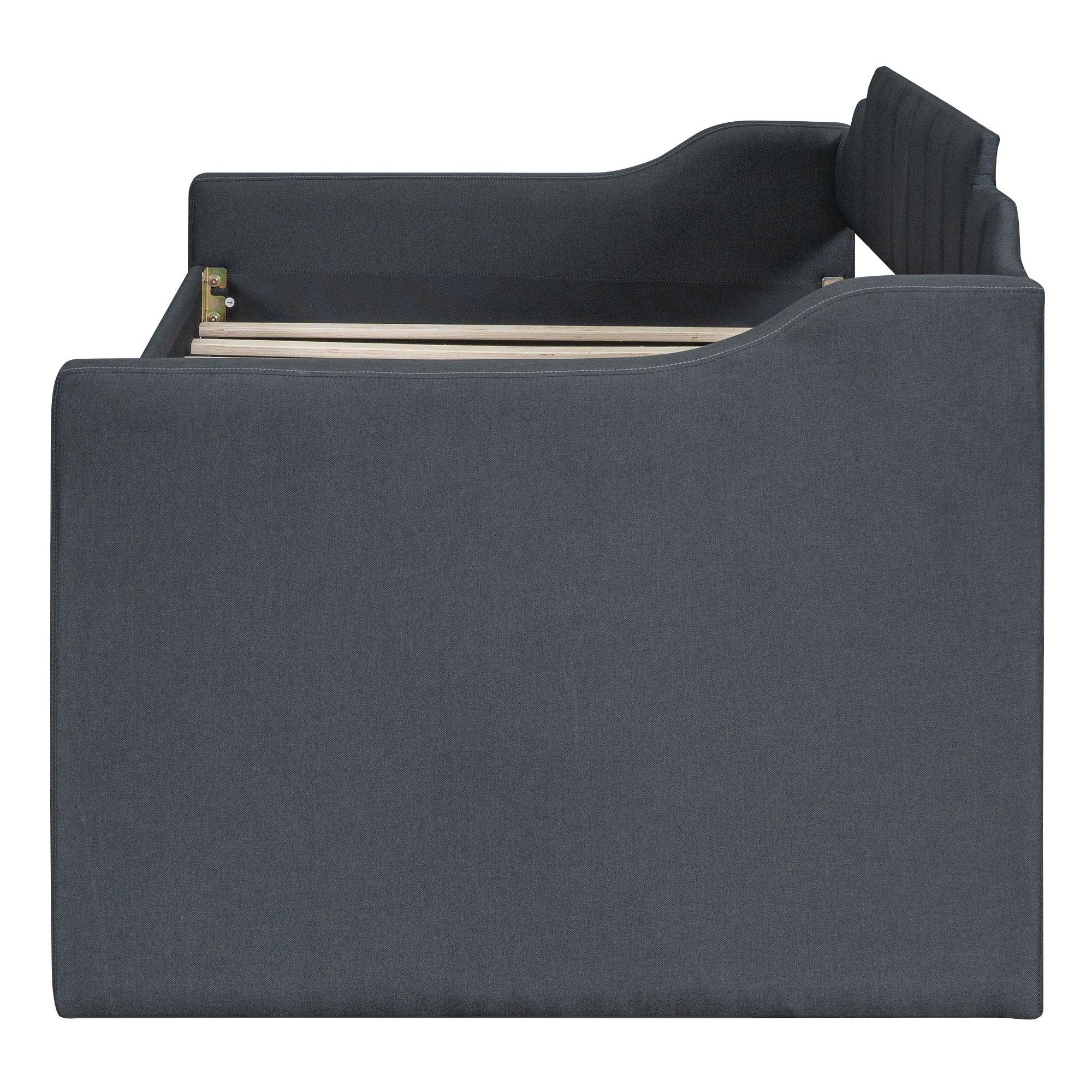 Upholstered Simple Design Daybed With Trundle And 3 Drawers