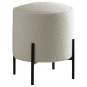 Coaster Fine Furniture Basye - Round Upholstered Ottoman - Ivory | Meri Furniture
