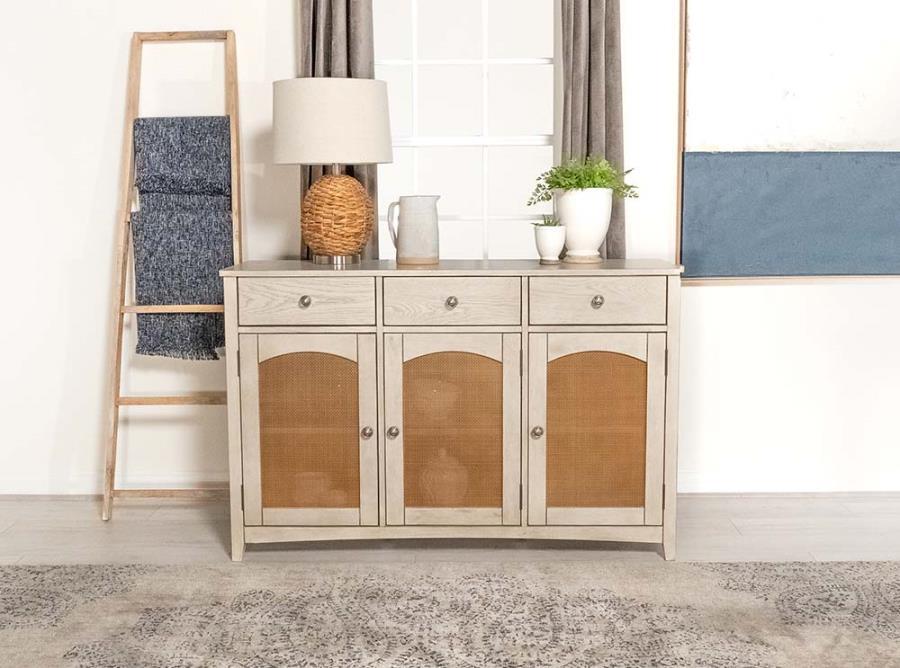 Coaster Fine Furniture Kirby - 3-Drawer Sideboard Buffet Cabinet - Rustic Off White | Meri Furniture