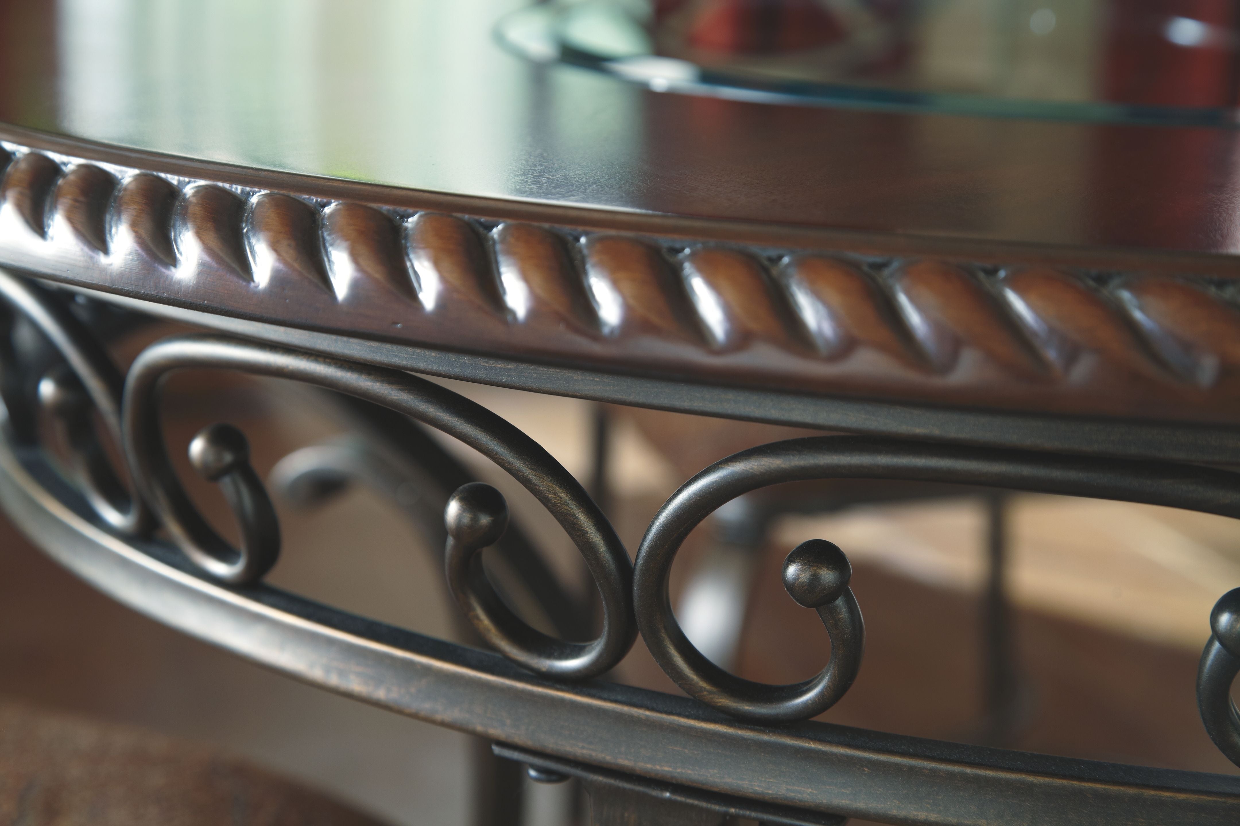 Signature Design by Ashley® Glambrey - Brown - 5 Pc. - Dining Room Table, 4 Upholstered Side Chairs | Meri Furniture