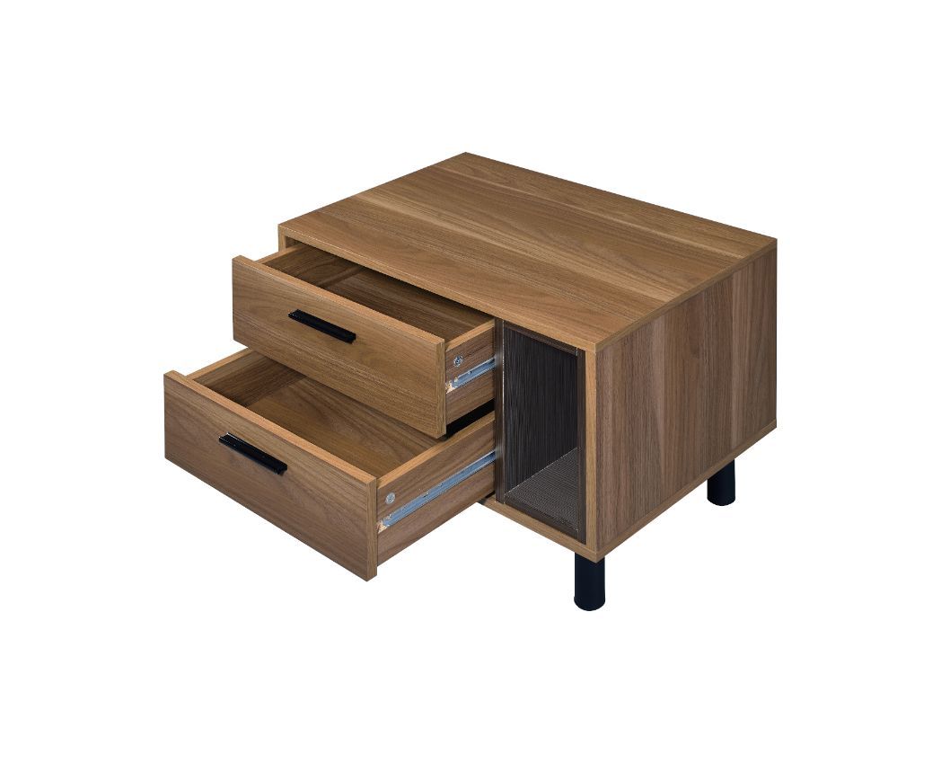 ACME Trolgar - Accent Table - Brown Oak & Black Finish | Meri Furniture