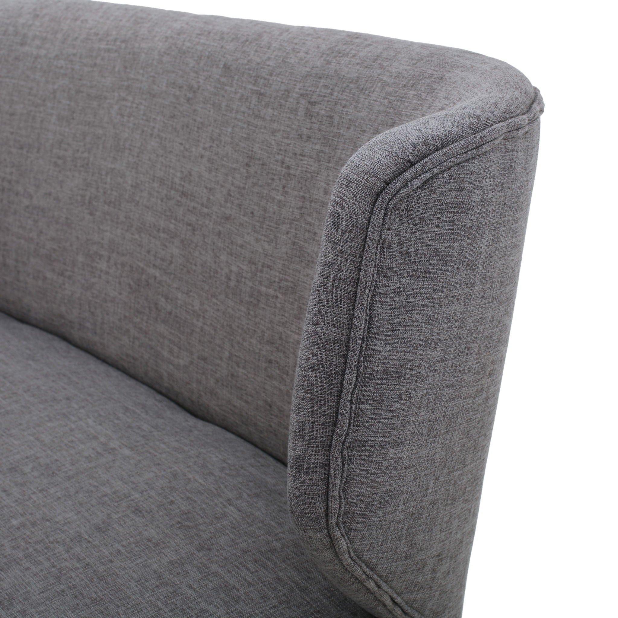 Elegant Classic Upholstered Loveseat With Curved Backrest