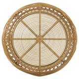 Dahlia - Round Glass Top Woven Rattan Coffee Table - Natural