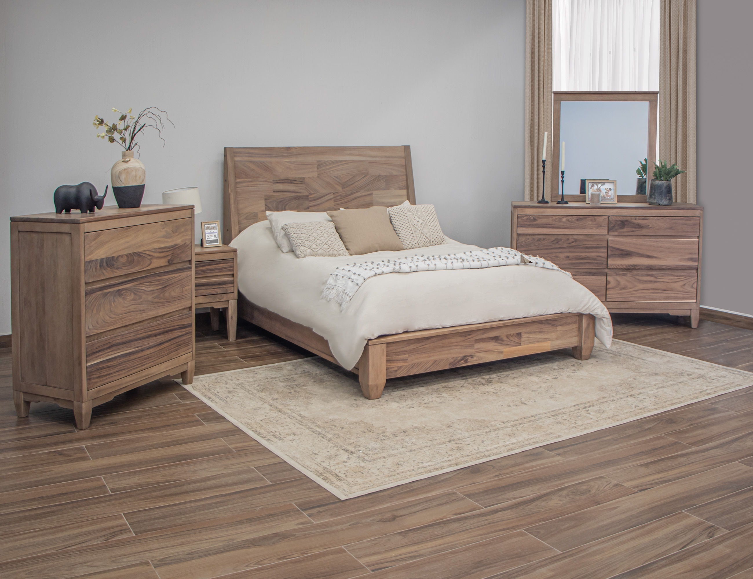 International Furniture Direct Parota Nova - 6 Drawers Dresser - Brown Cappuccino | Meri Furniture