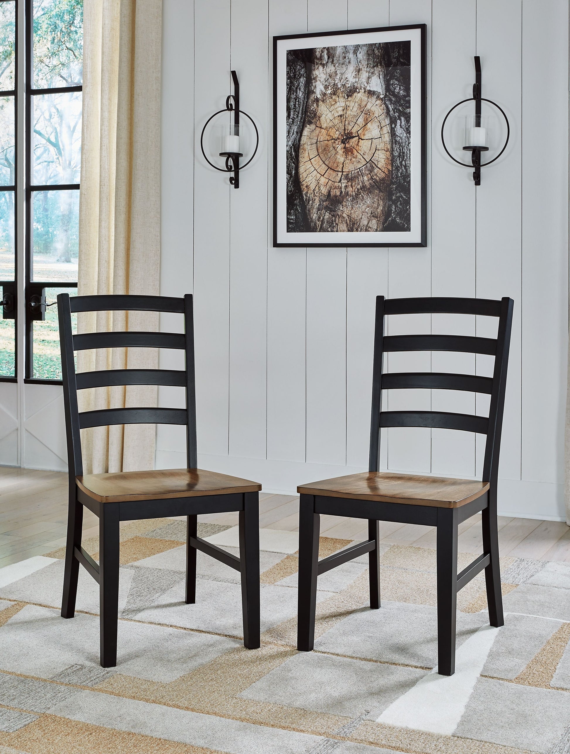 Signature Design by Ashley® Wildenauer - Brown / Black - Dining Room Side Chair (Set of 2) | Meri Furniture