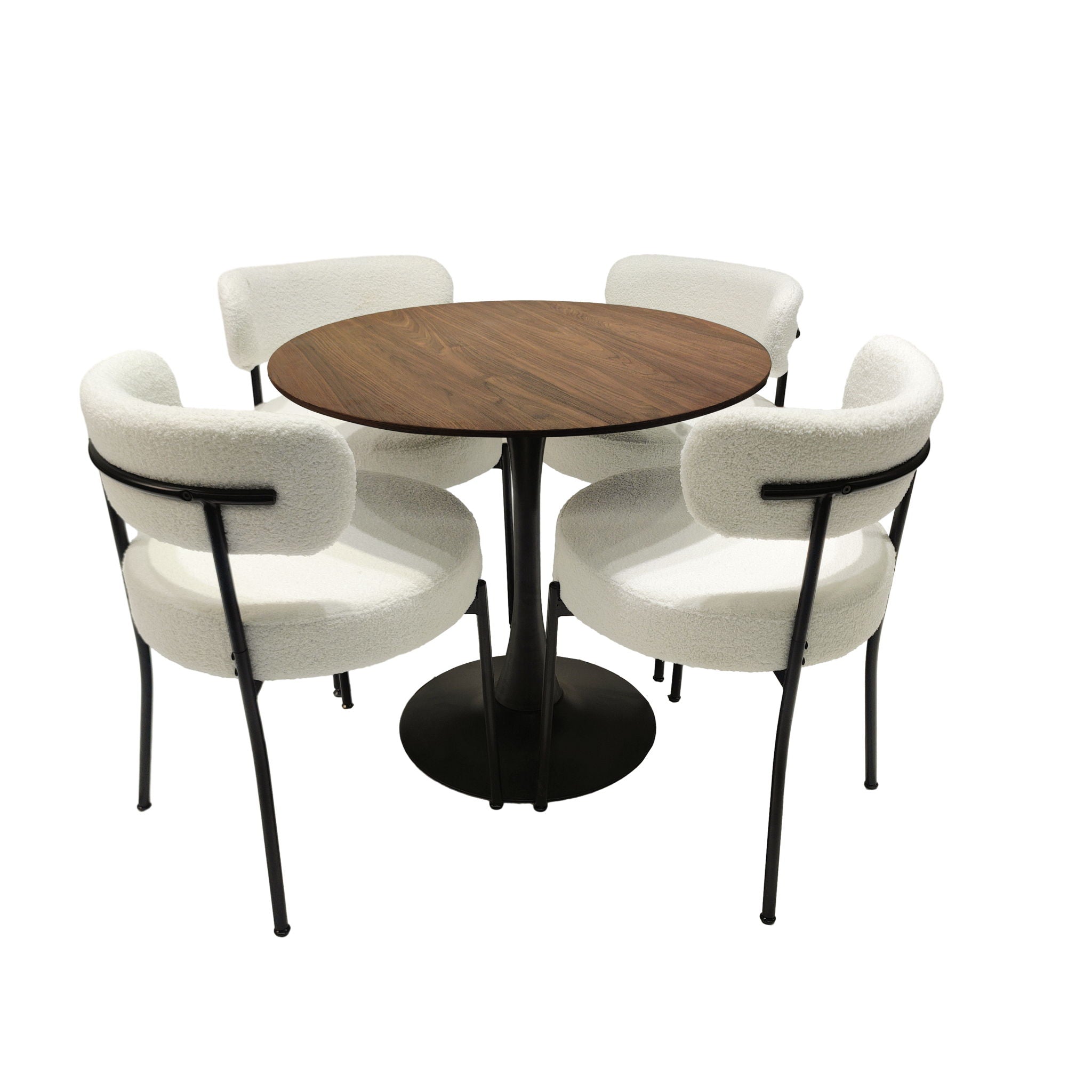 Mid-Century Modern Dining Chair With Curved Backrest