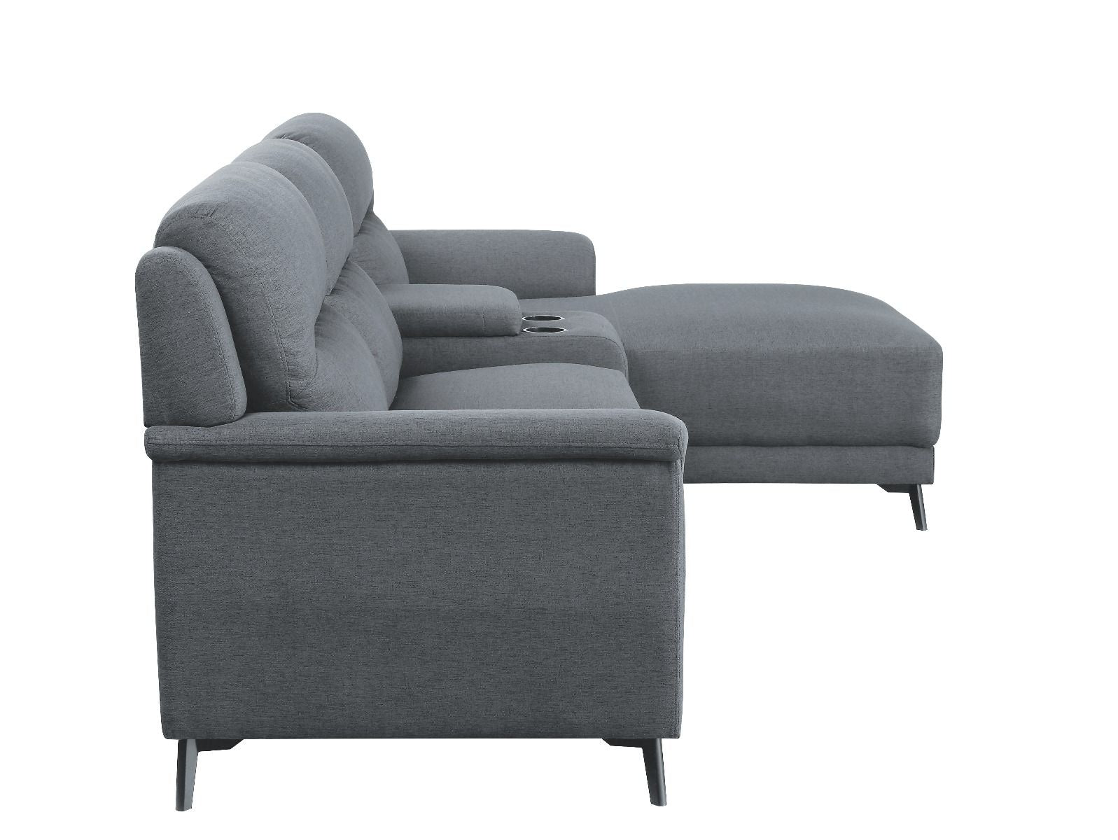 ACME Walcher - Sectional Sofa - Gray Linen | Meri Furniture