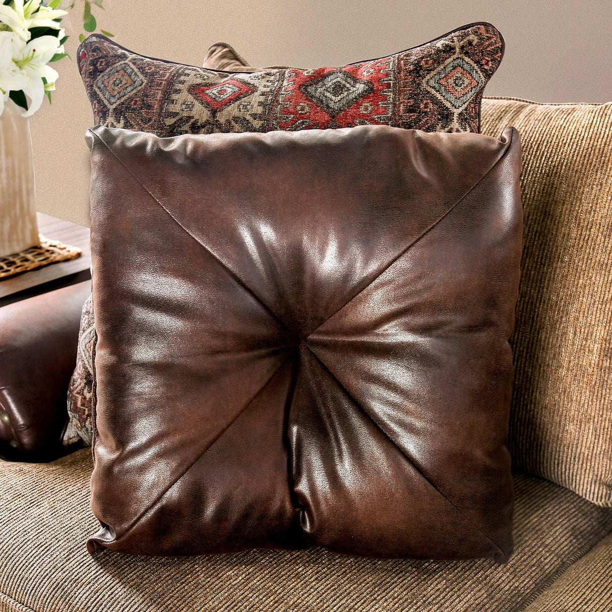 Furniture of America Fletcher - Sofa - Brown / Tan | Meri Furniture