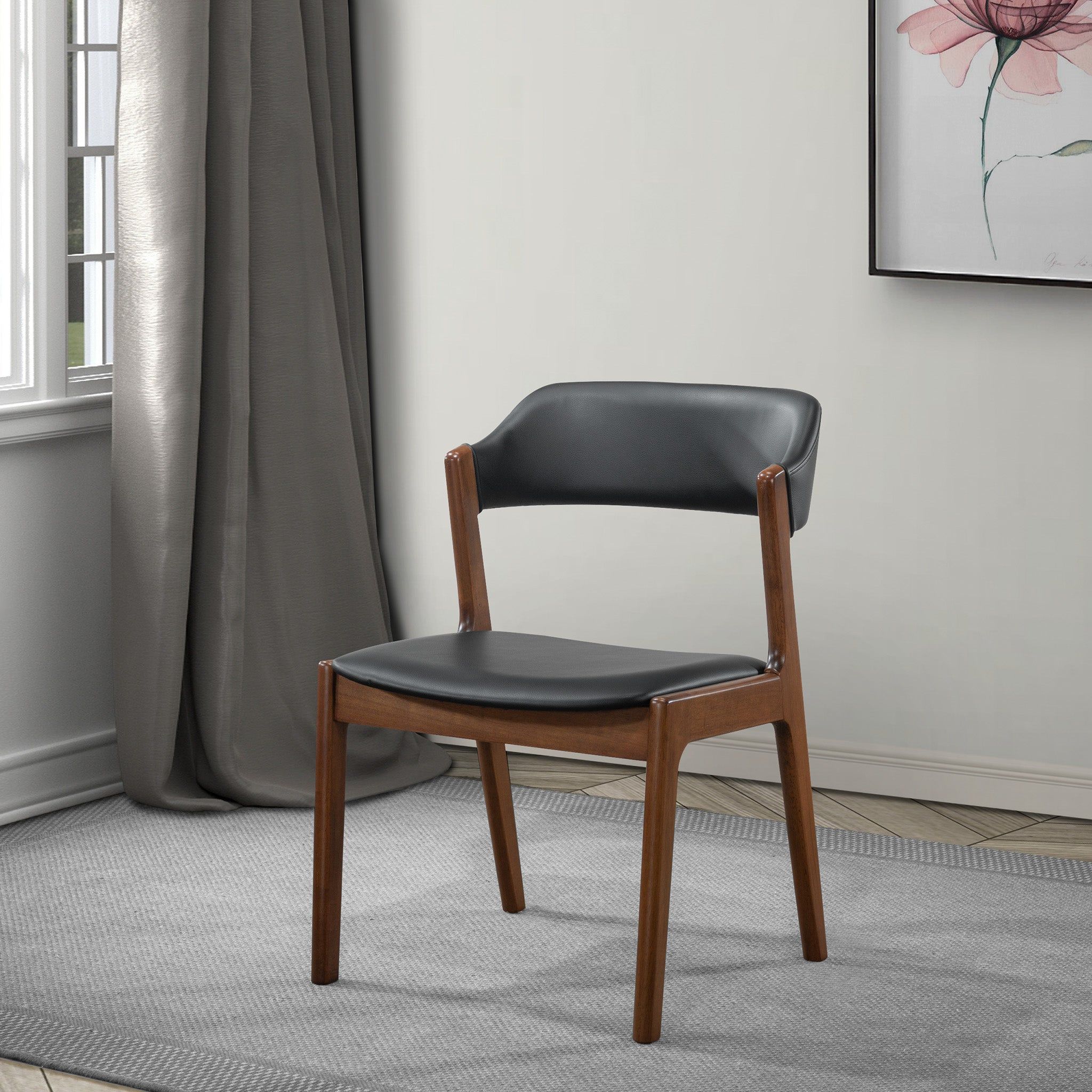 Enzo - Dining Chair (Set of 2) - Black / Brown