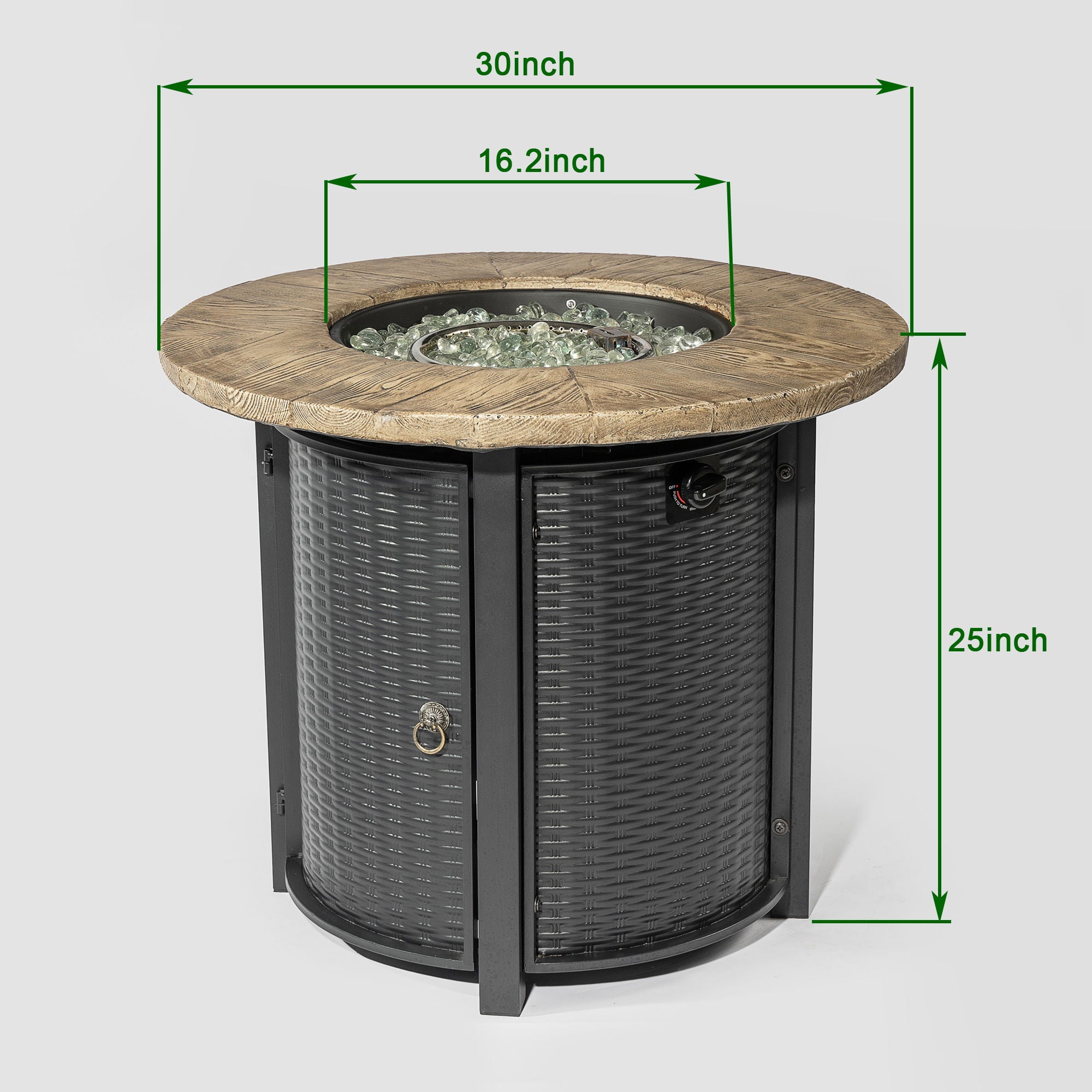 Propane Gas Fire Pit Table, 50000 Btu Round Steel Fire Pit