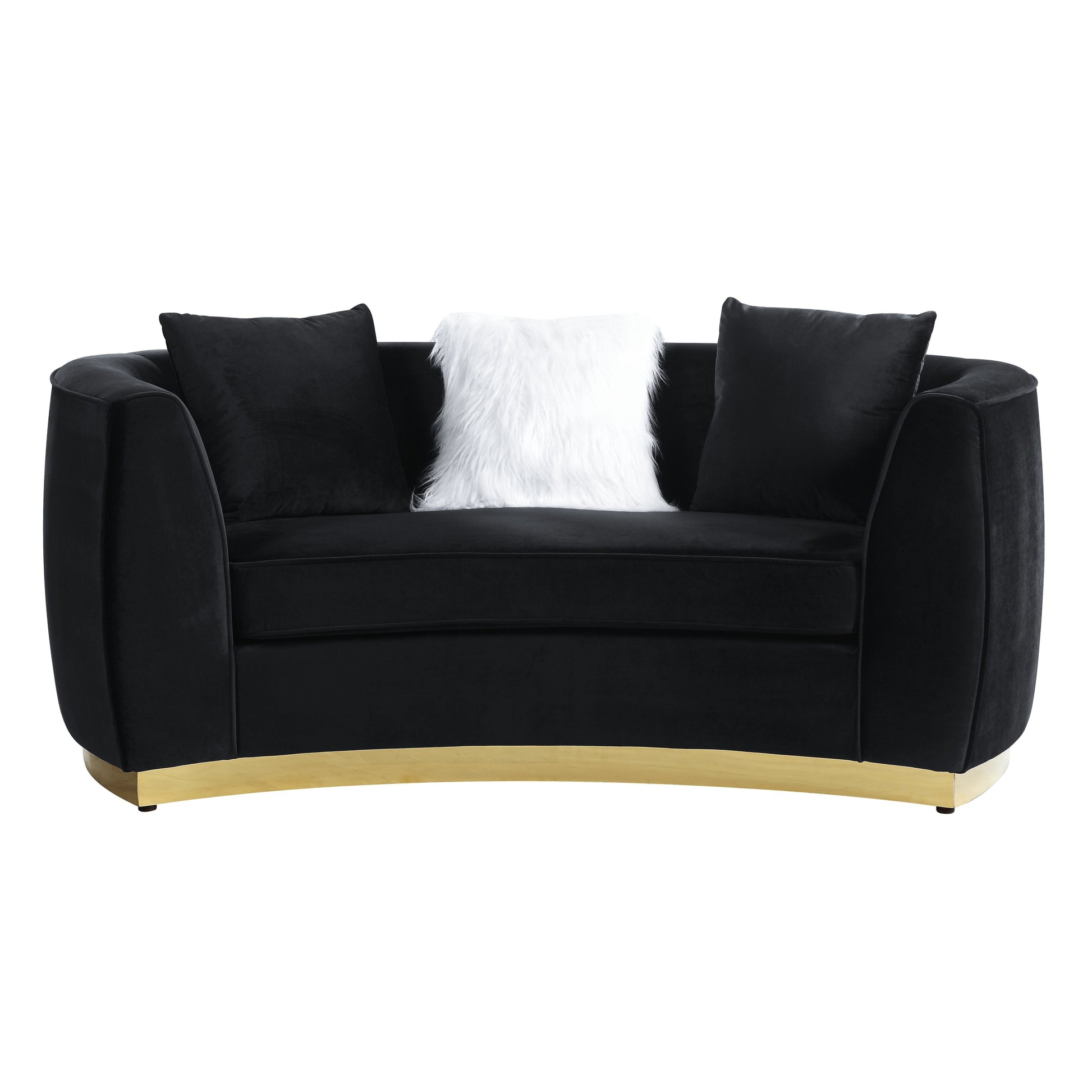 ACME Achelle - Loveseat - Black Velvet | Meri Furniture