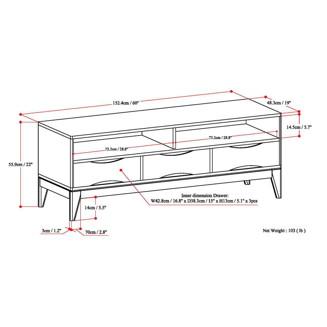 Harper - Handcrafted TV Media Stand