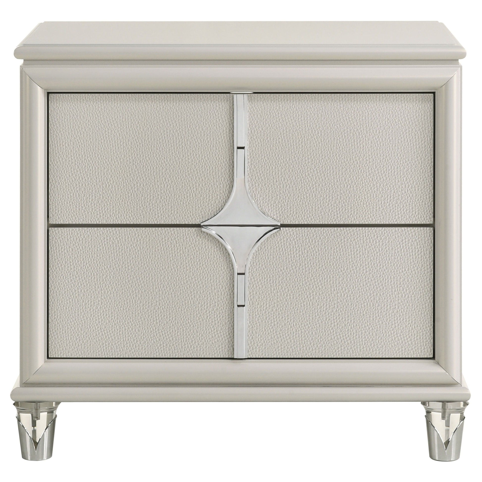 Coaster Fine Furniture Olivia - 2-Drawer Nightstand Bedside Table - Pearl White | Meri Furniture