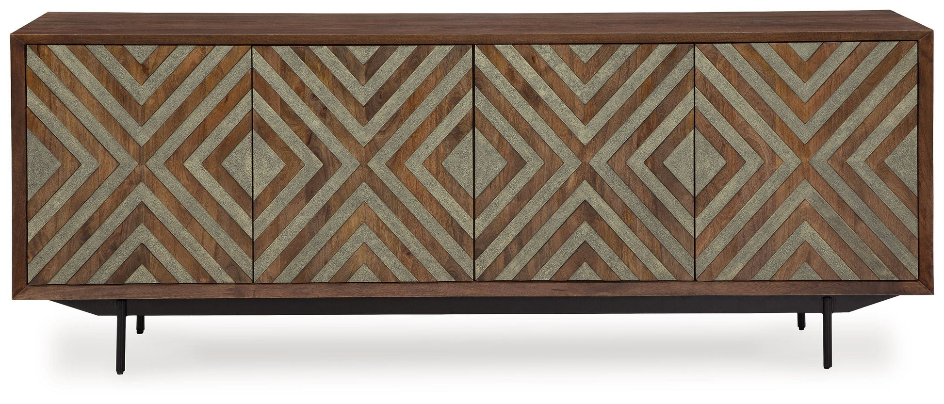 Signature Design by Ashley® Dreggan - Brown / Gold Finish - Accent Cabinet | Meri Furniture