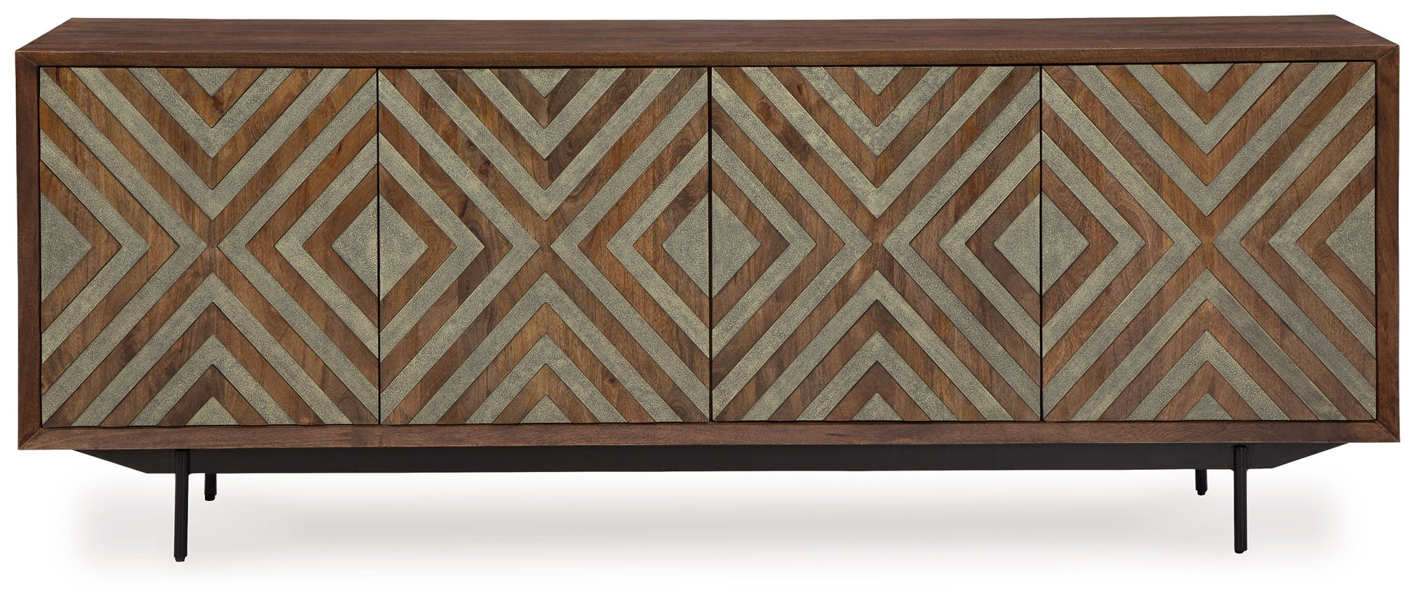 Dreggan - Accent Cabinet - Brown / Gold Finish