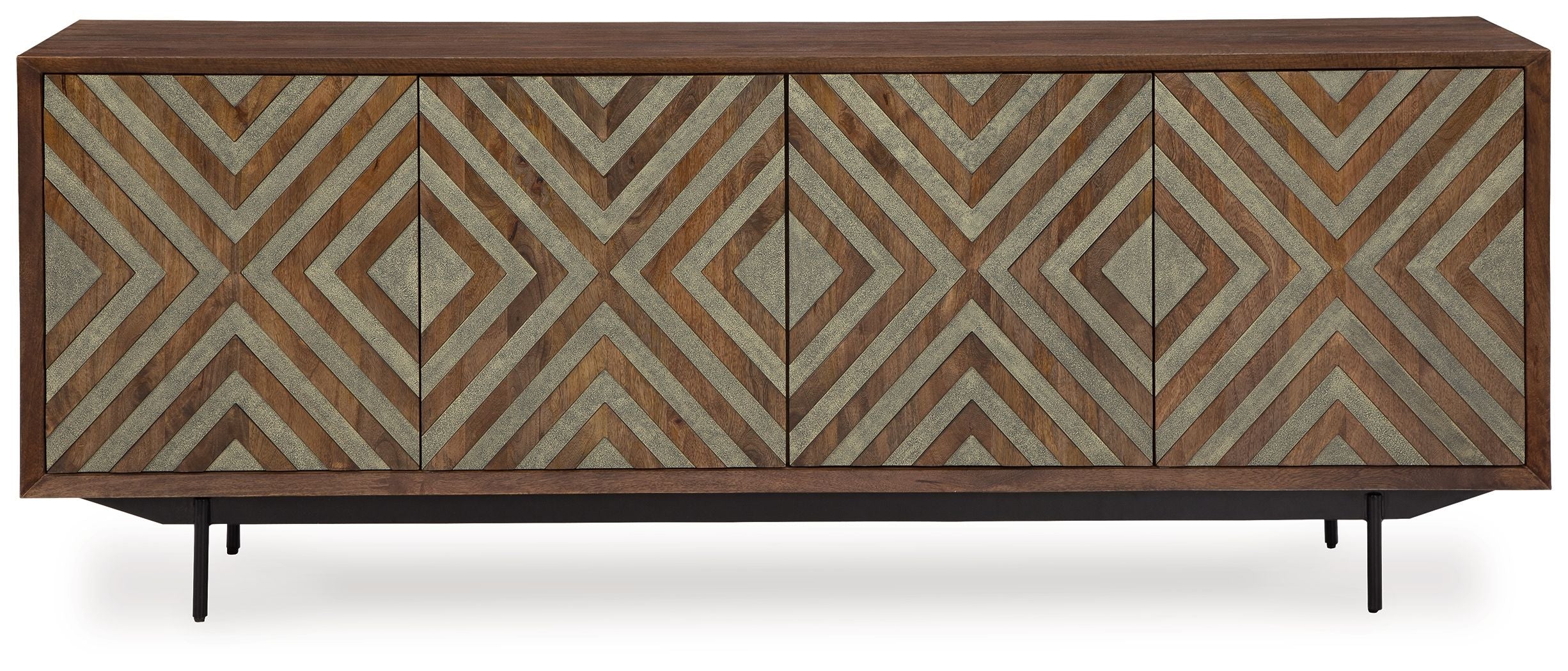 Signature Design by Ashley® Dreggan - Brown / Gold Finish - Accent Cabinet | Meri Furniture
