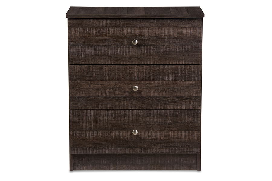 Decon Modern and Contemporary Espresso Brown Wood 3-Drawer Storage Chest