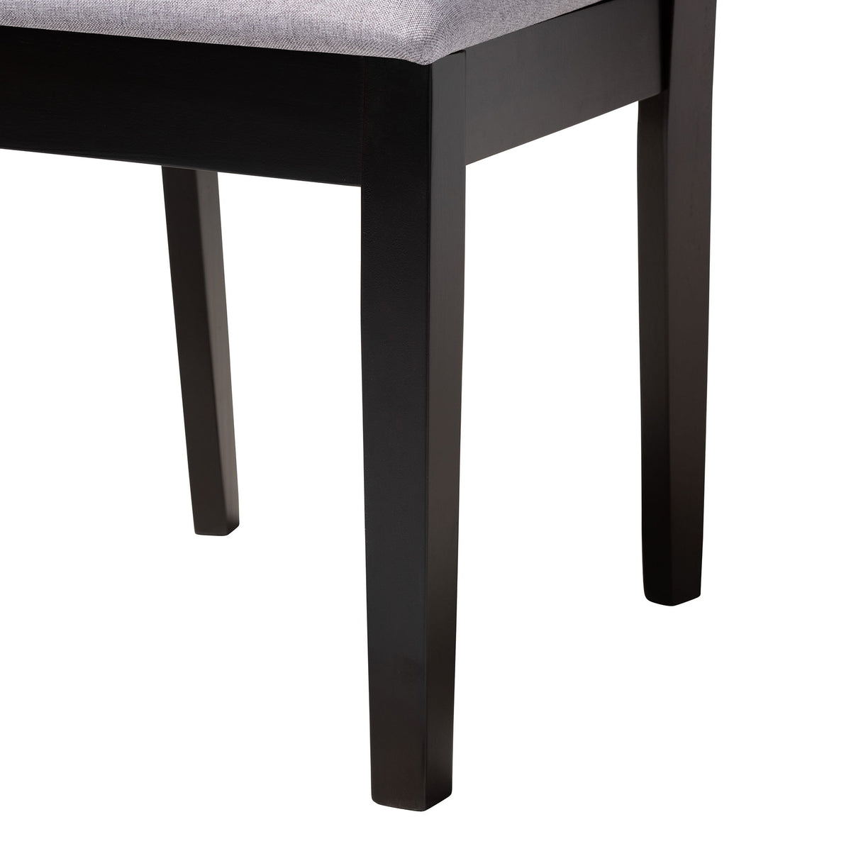 Louisa Modern Grey Fabric and Dark Brown Finished Wood 5-Piece Dining Set