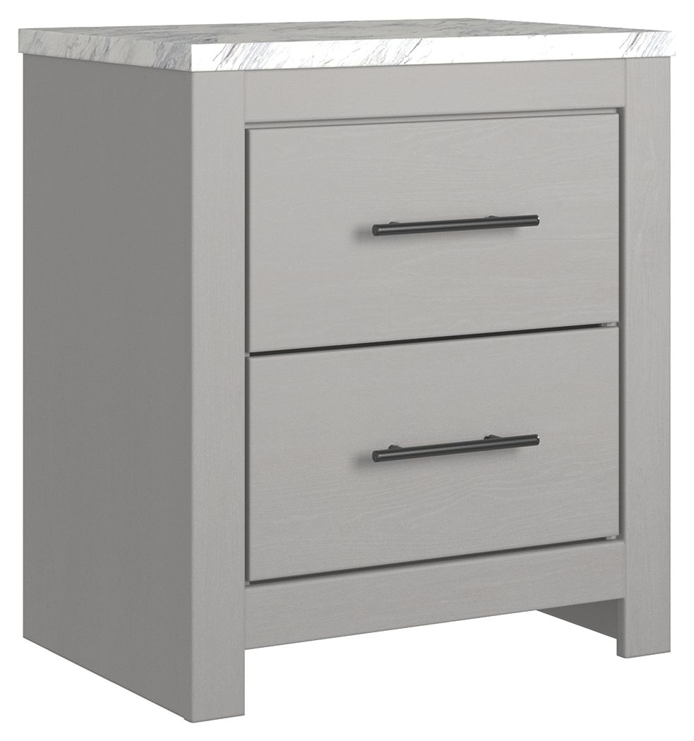 Ashley Furniture Cottonburg - Light Gray / White - Two Drawer Night Stand | Meri Furniture