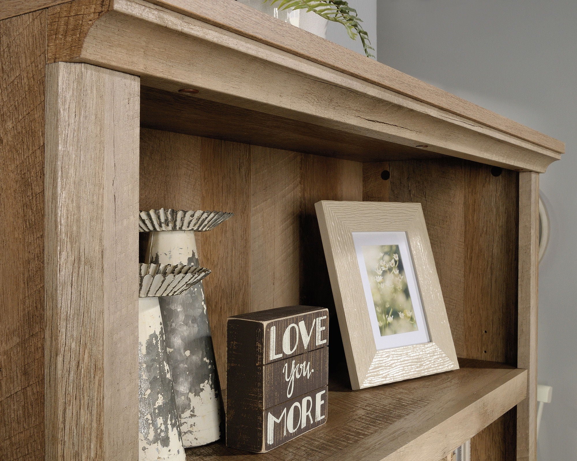 Farmhouse Style 5-Shelf Bookcase with Doors