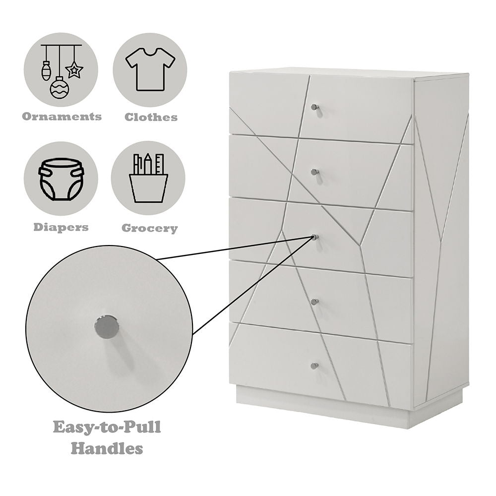 Esther - Chest - White / Silver