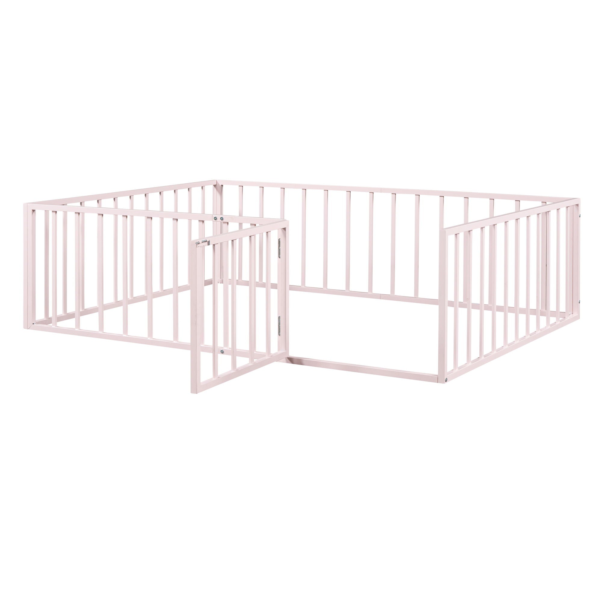 Metal Floor Bed Frame With Fence And Door