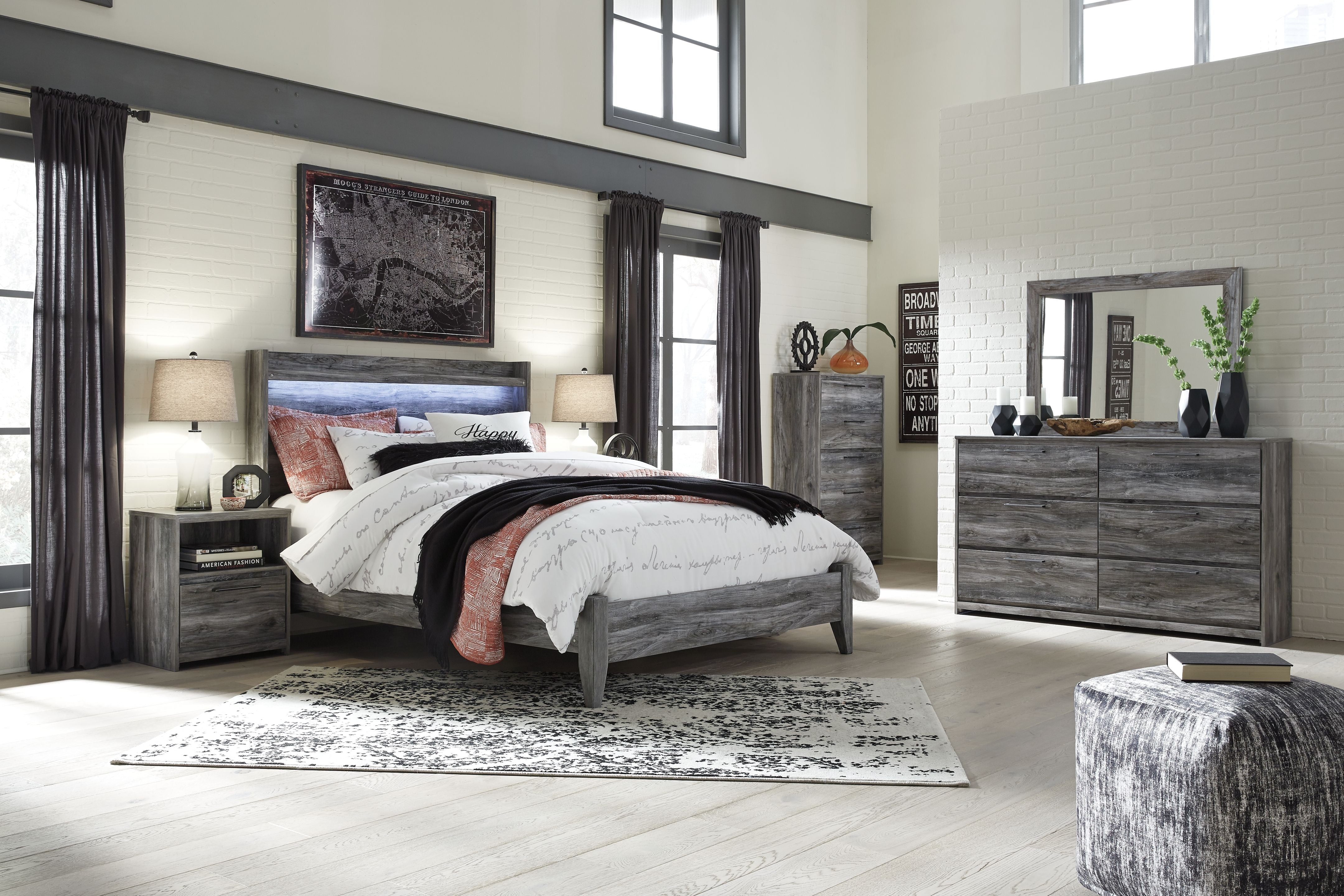 Signature Design by Ashley® Baystorm - LED Panel Bed | Meri Furniture