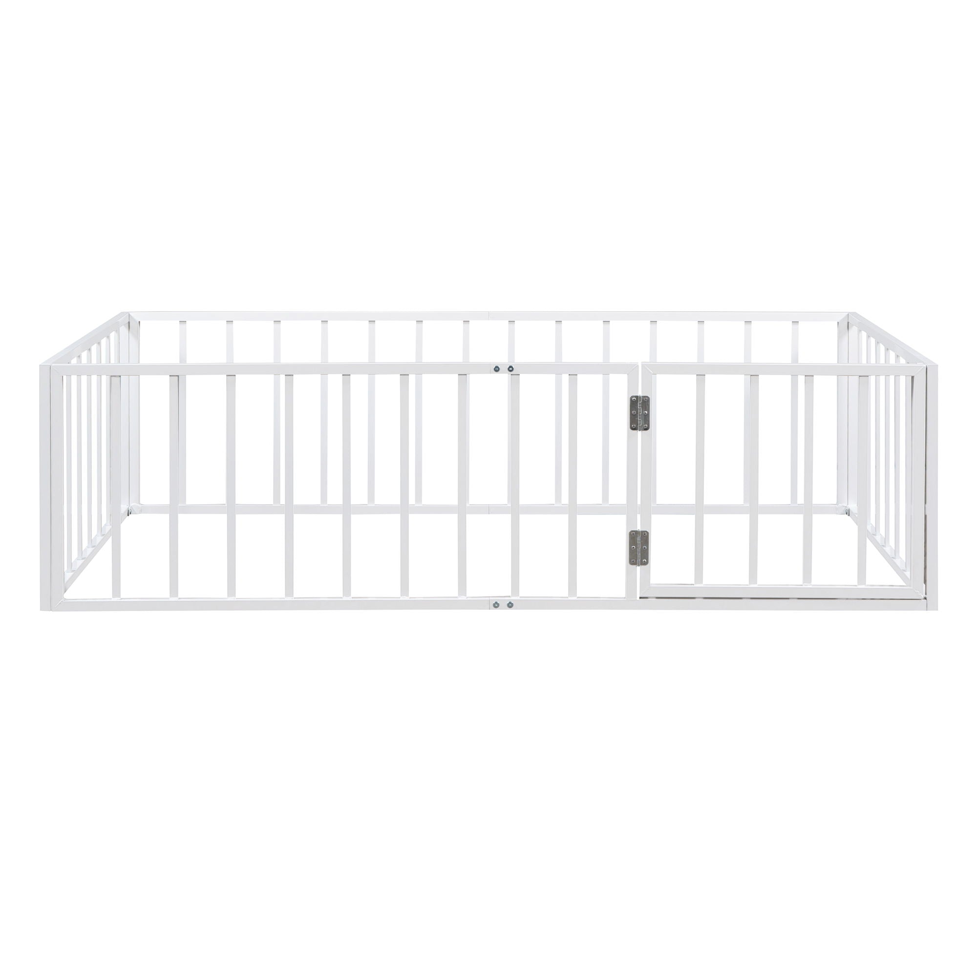 Metal Floor Bed Frame With Fence And Door