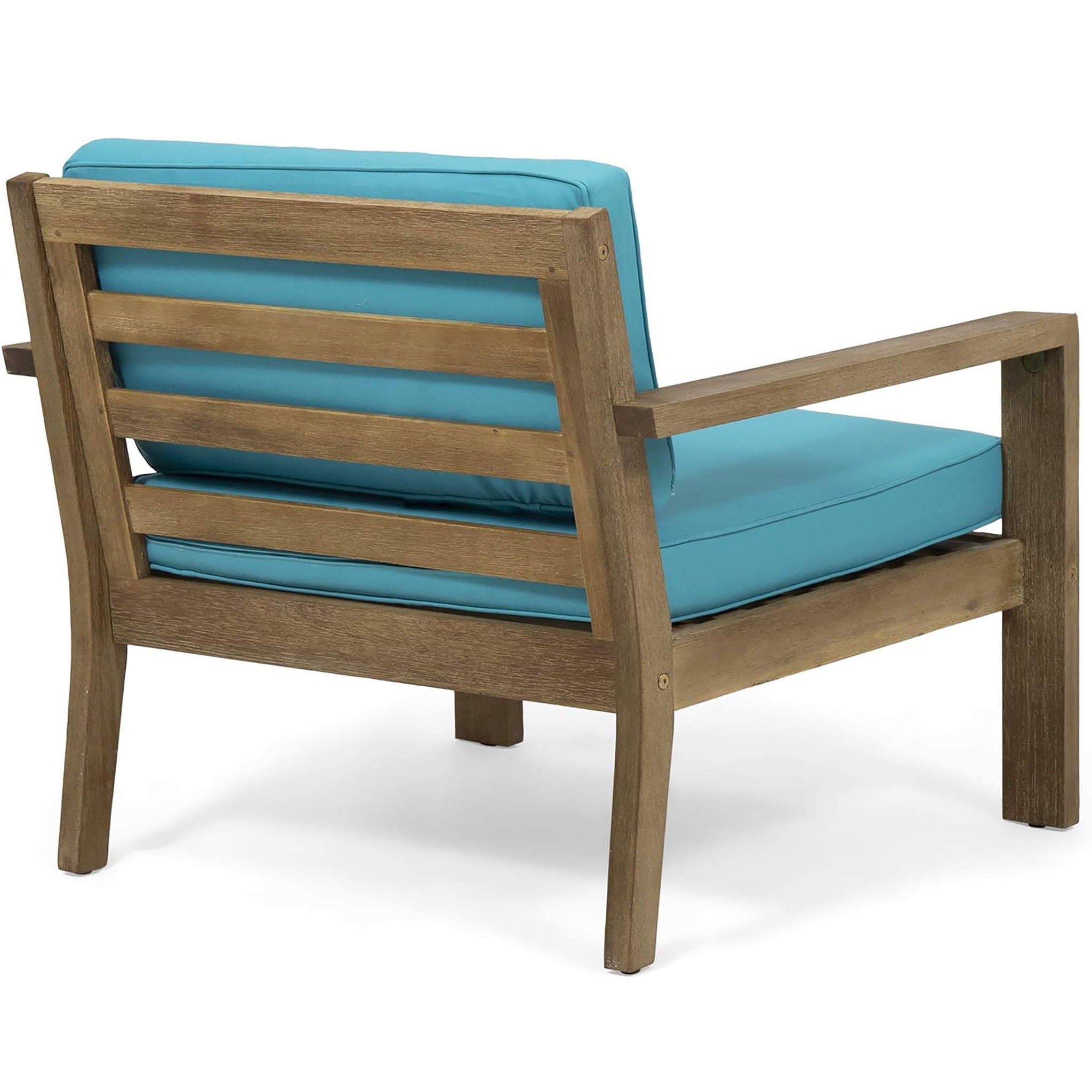 Antoine - Outdoor Acacia Wood Club Chairs With Cushions, (Set of 2)