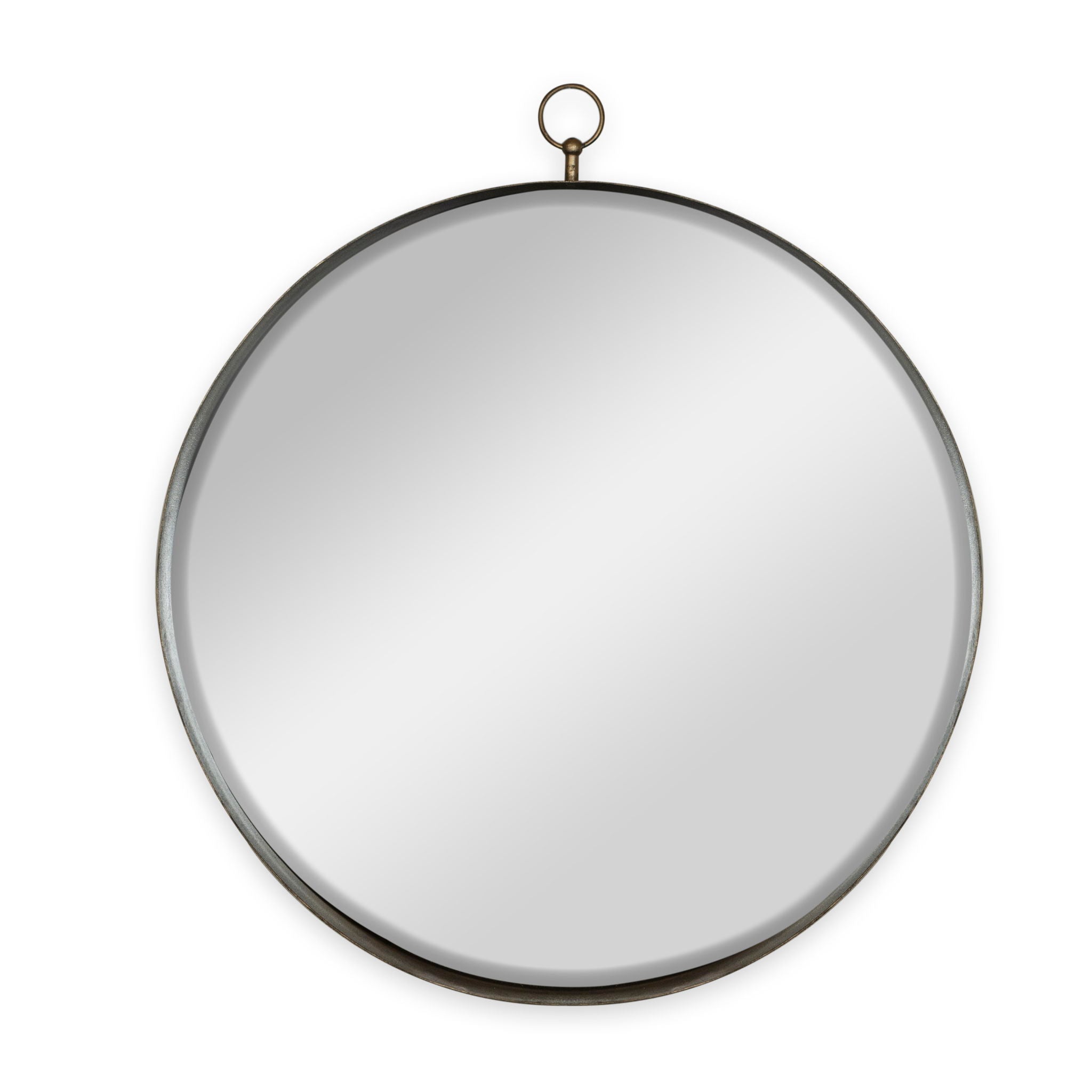 Round Mirror, Circle Mirror With Iron Frame For Living Room Bedroom Vanity Entryway, Hallway