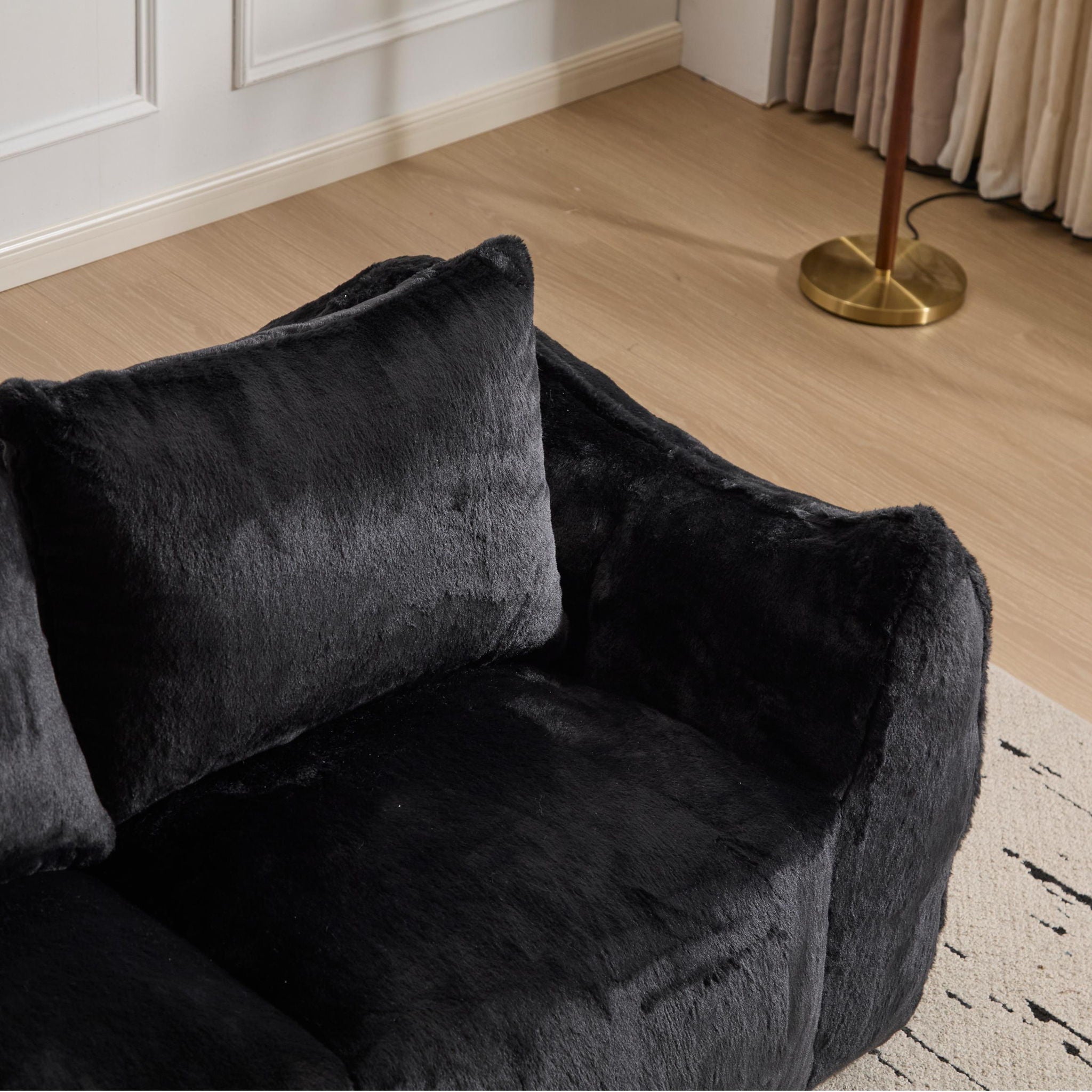 Giant Bean Bag Couch, Ultra Soft Fluffy Loveseat For Living Room