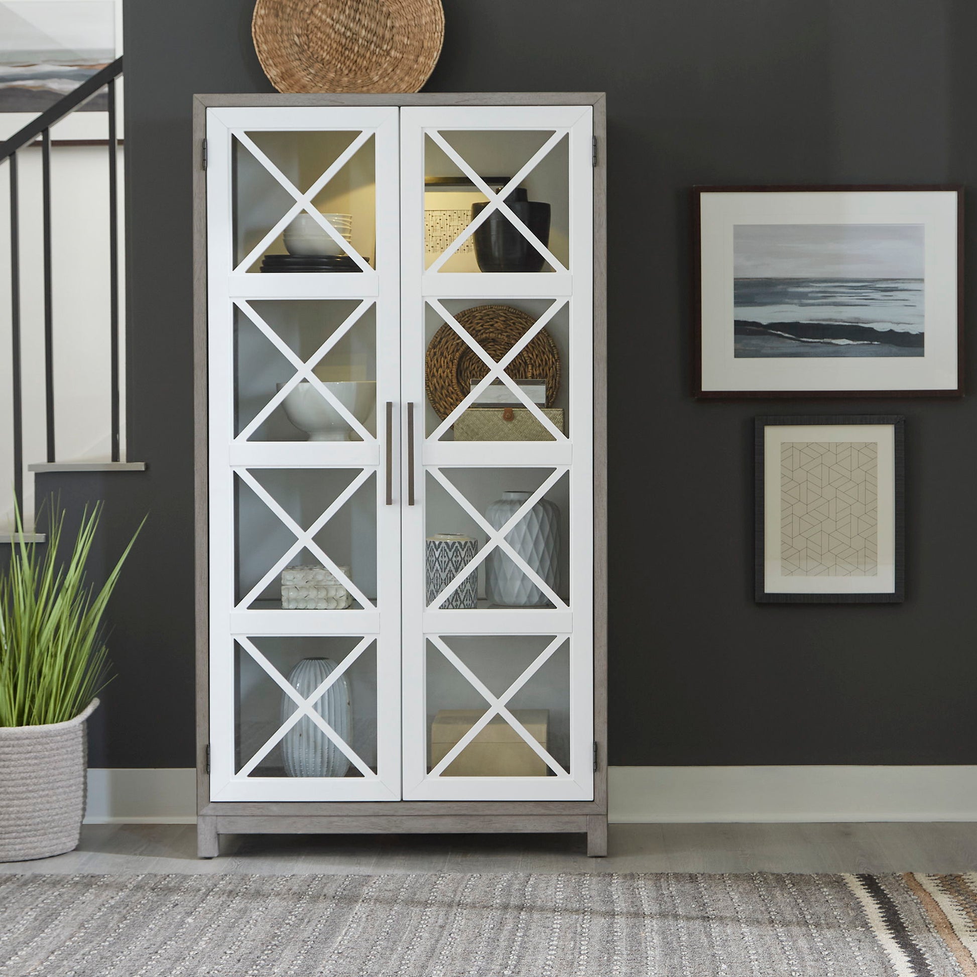 Liberty Furniture Palmetto Heights - Bunching Display Cabinet - White | Meri Furniture