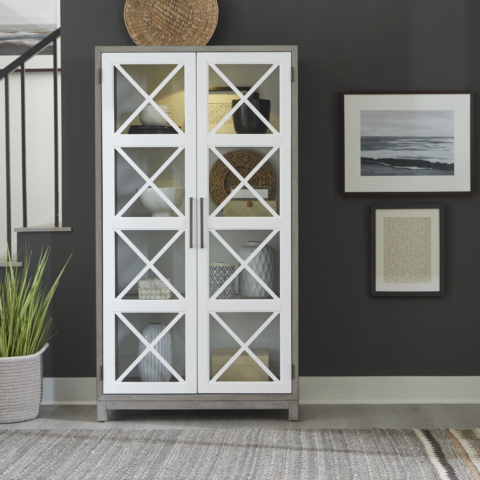 Liberty Furniture Palmetto Heights - Bunching Display Cabinet - White | Meri Furniture