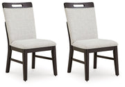 Neymorton - Dining Upholstered Side Chair (Set of 2) - Light Gray / Brown