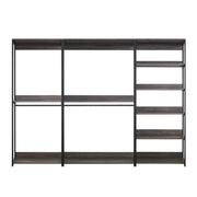 Monica - Wood Walk In Closet System With Spacious Drawer In Wood And Metal Frame - Gray