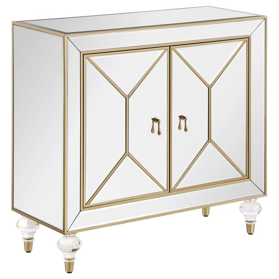 Coaster Fine Furniture Lupin - 2-Door Mirrored Storage Accent Cabinet - Champagne | Meri Furniture