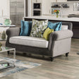 Furniture of America Mariella - Loveseat - Gray / Beige / Teal / Olive | Meri Furniture