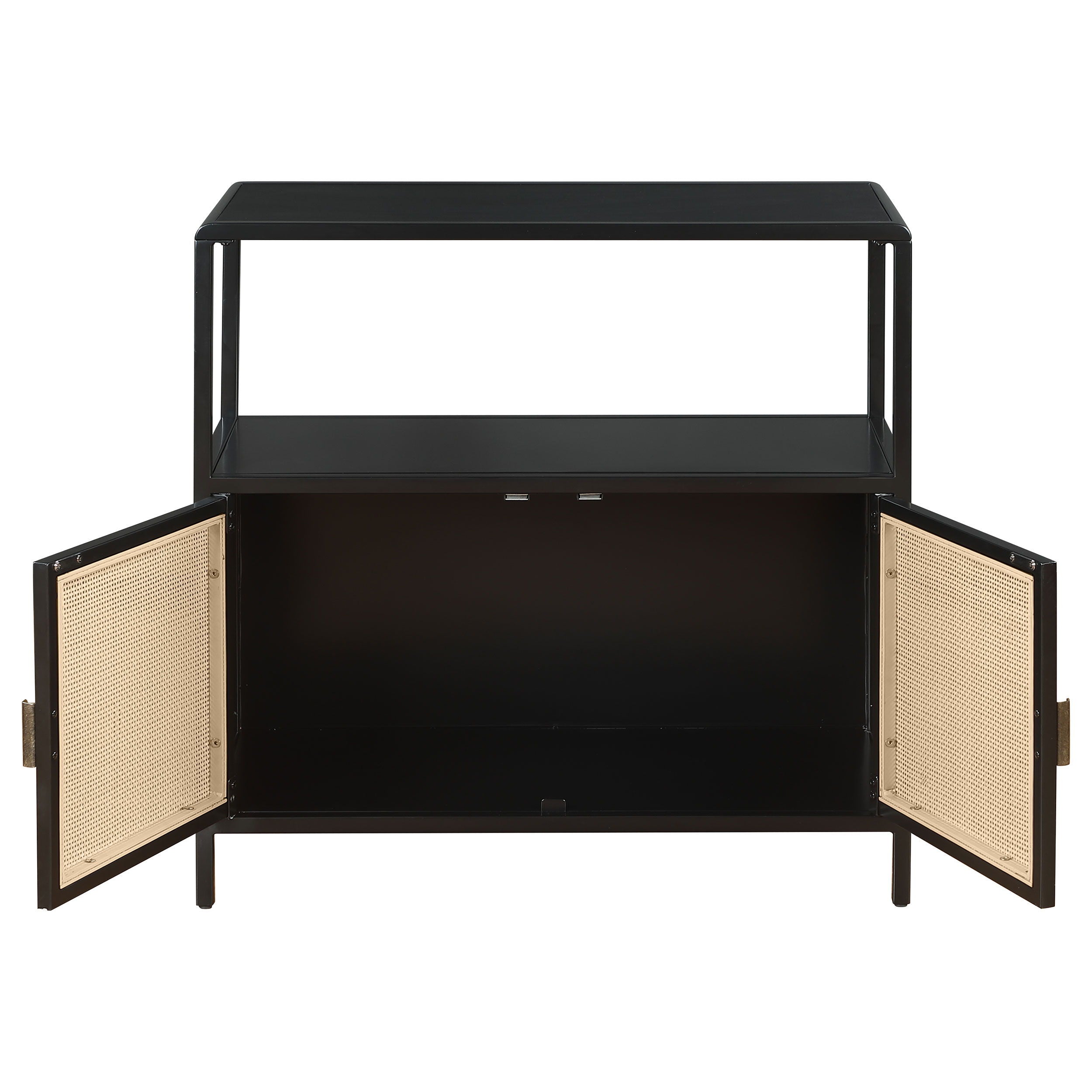 Coaster Fine Furniture Amherst - 2-Door Radio Weave Cane Metal Accent Cabinet | Meri Furniture