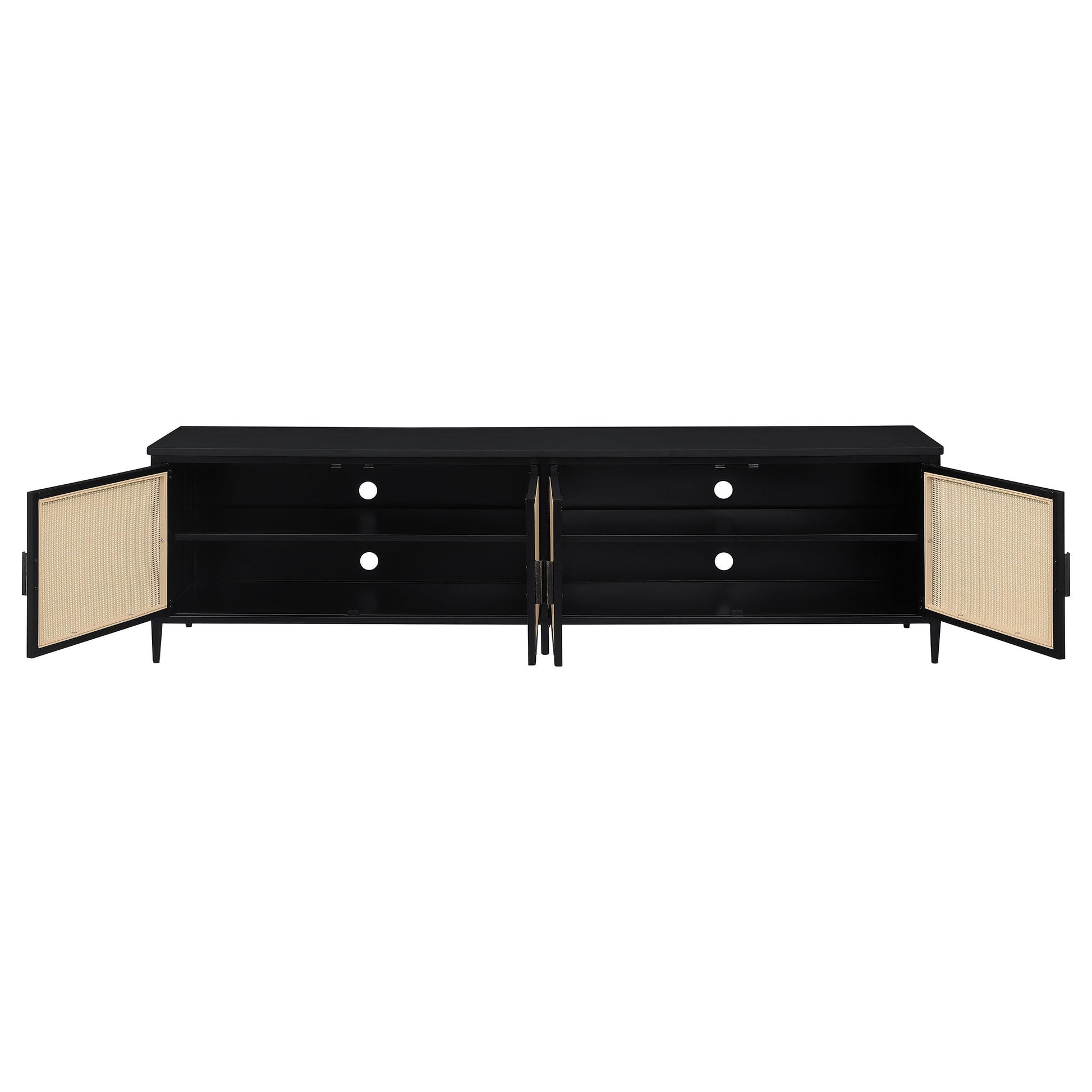 Coaster Fine Furniture Amherst - 4-Door 78" Metal TV Stand Media Console - Black | Meri Furniture