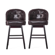360 Degree Swivel Bar Stool With Stunning Nailhead Trim (Set of 2)