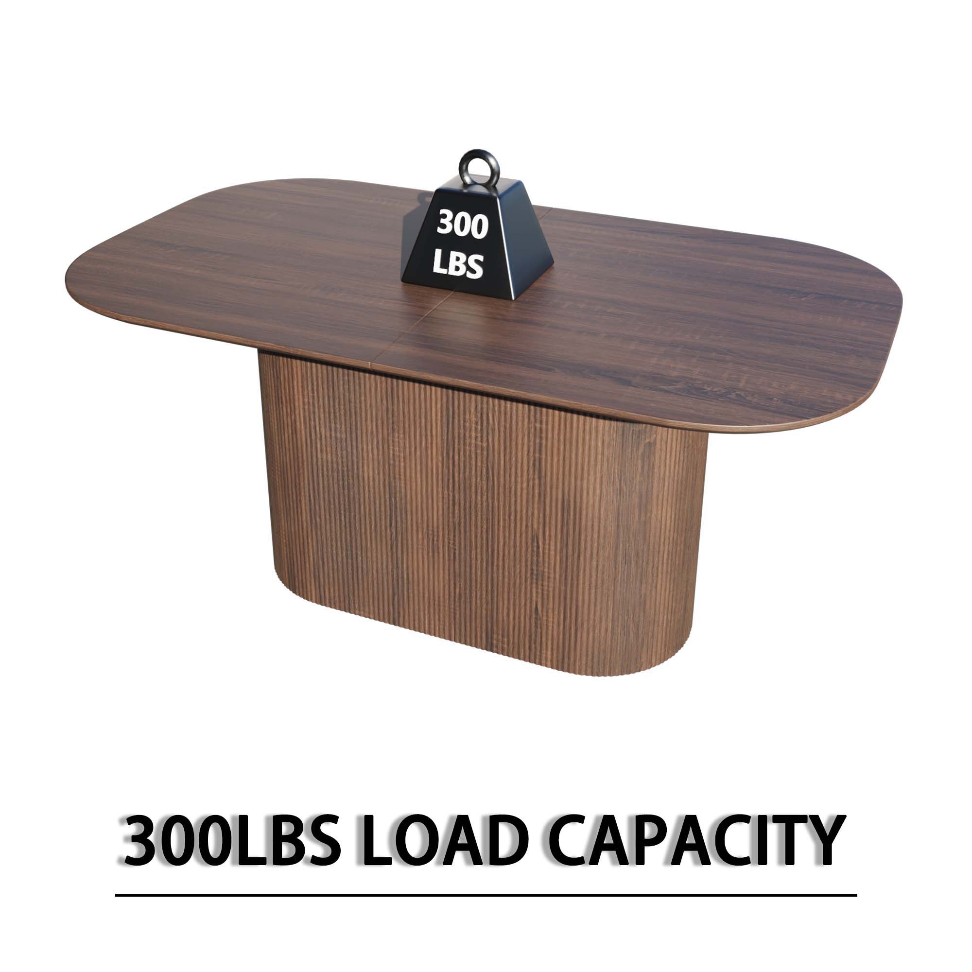 Modern Dining Table With Vertical Striped Legs