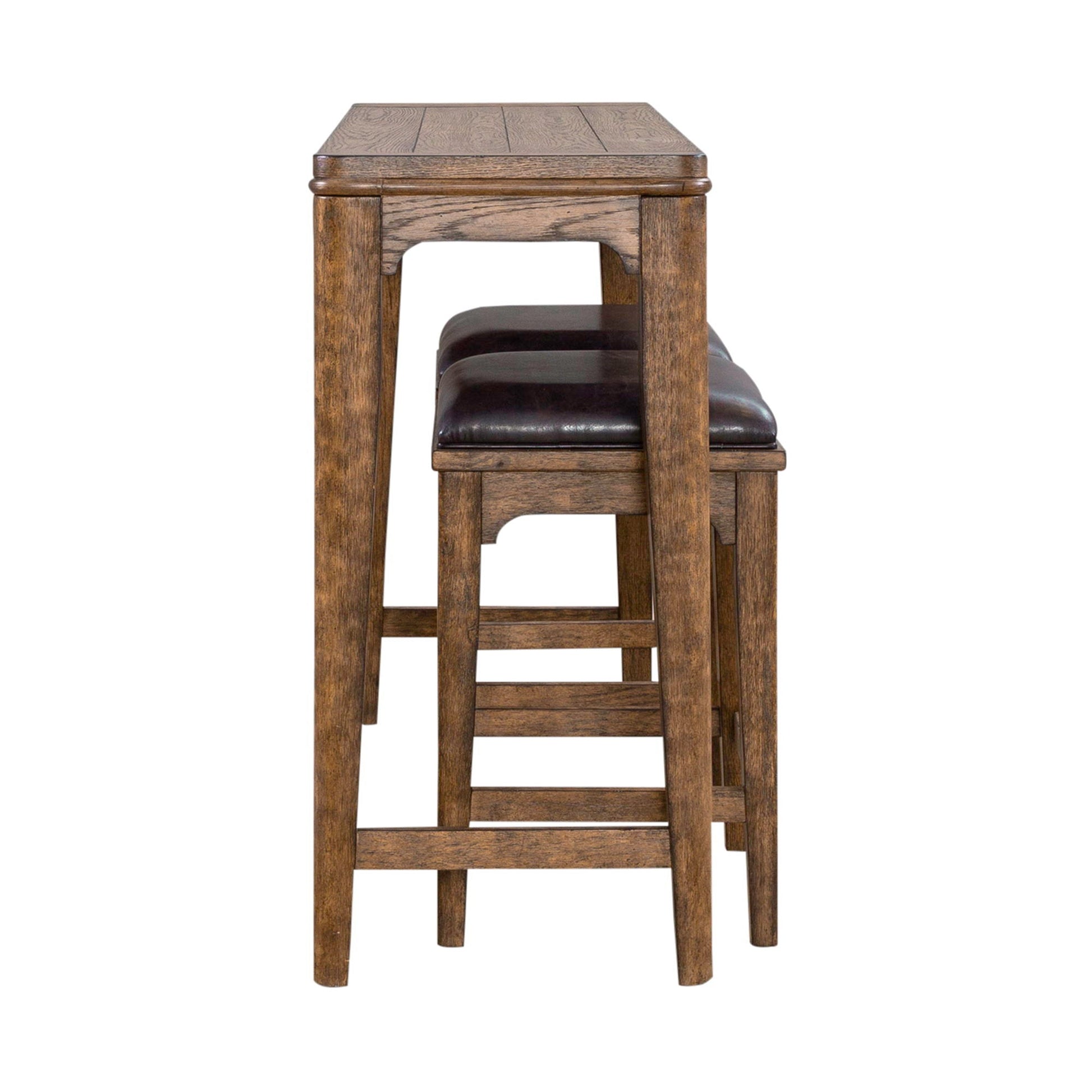 Liberty Furniture Ashford - 3 Piece Console Set (Console 2 Stools) - Light Brown | Meri Furniture