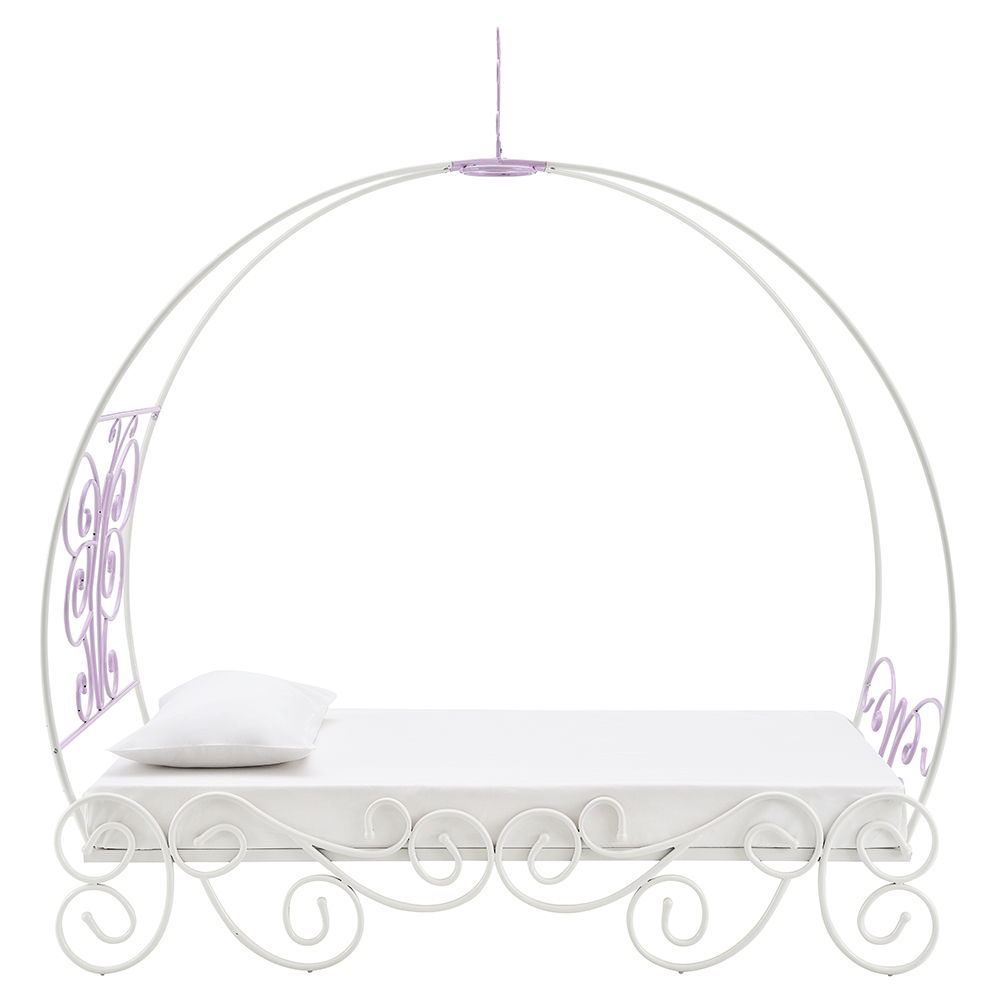 Priya II - Full Bed With Canopy - White & Light Synthetic Leather Rple