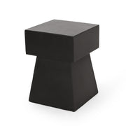 Outdoor Side Table, Patio End Table - Black