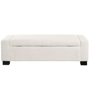 Textured Boucle Ottoman Bench With Hinged Lid For Seating And Storage - Beige