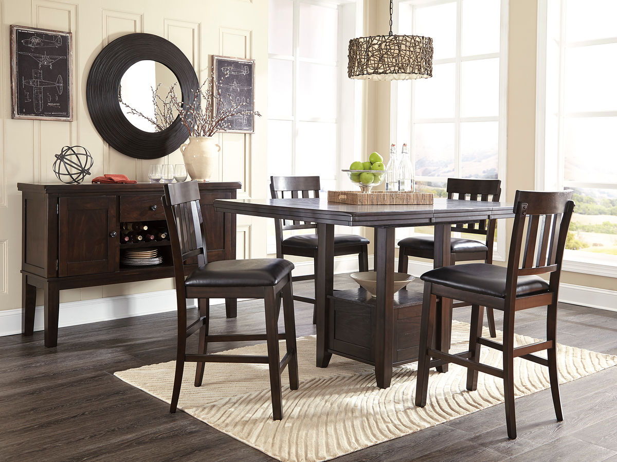 Signature Design by Ashley® Haddigan - Dining Table With Bar Stools | Meri Furniture