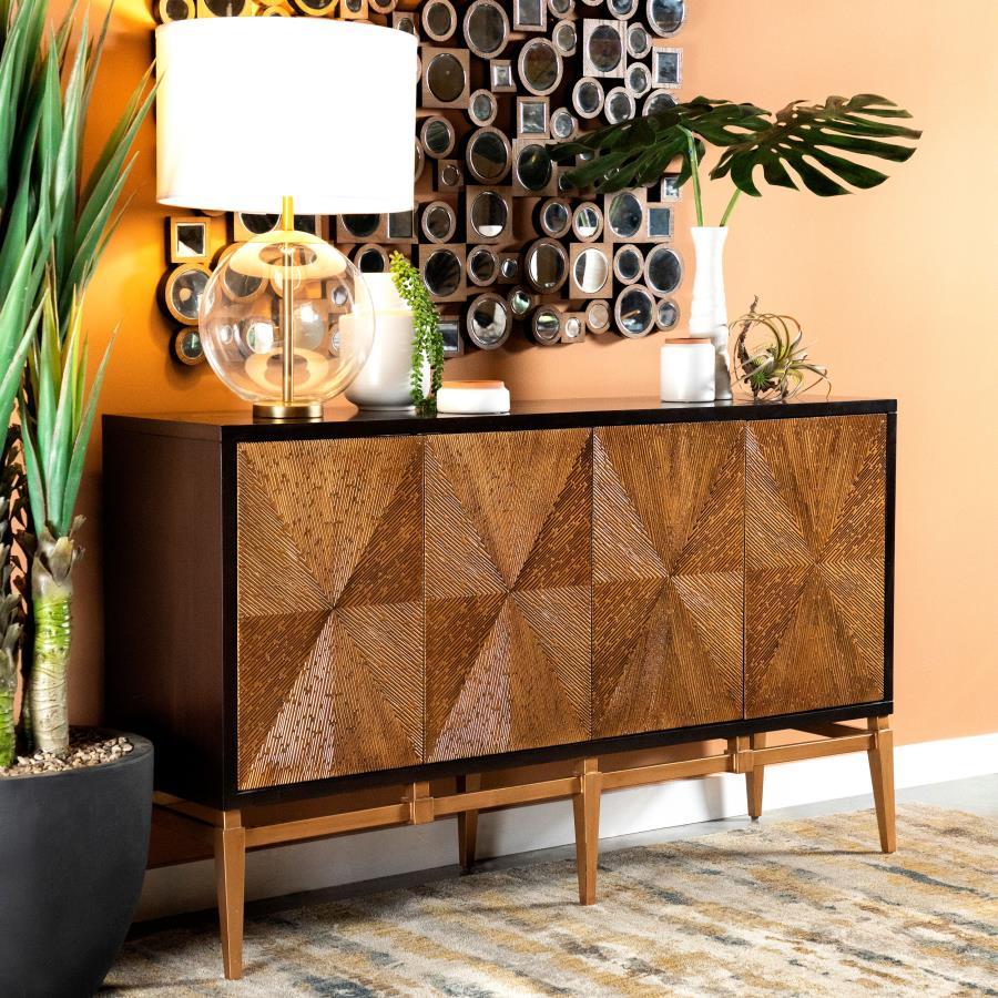 Coaster Fine Furniture Zira - Wood Parquet Storage Accent Cabinet | Meri Furniture