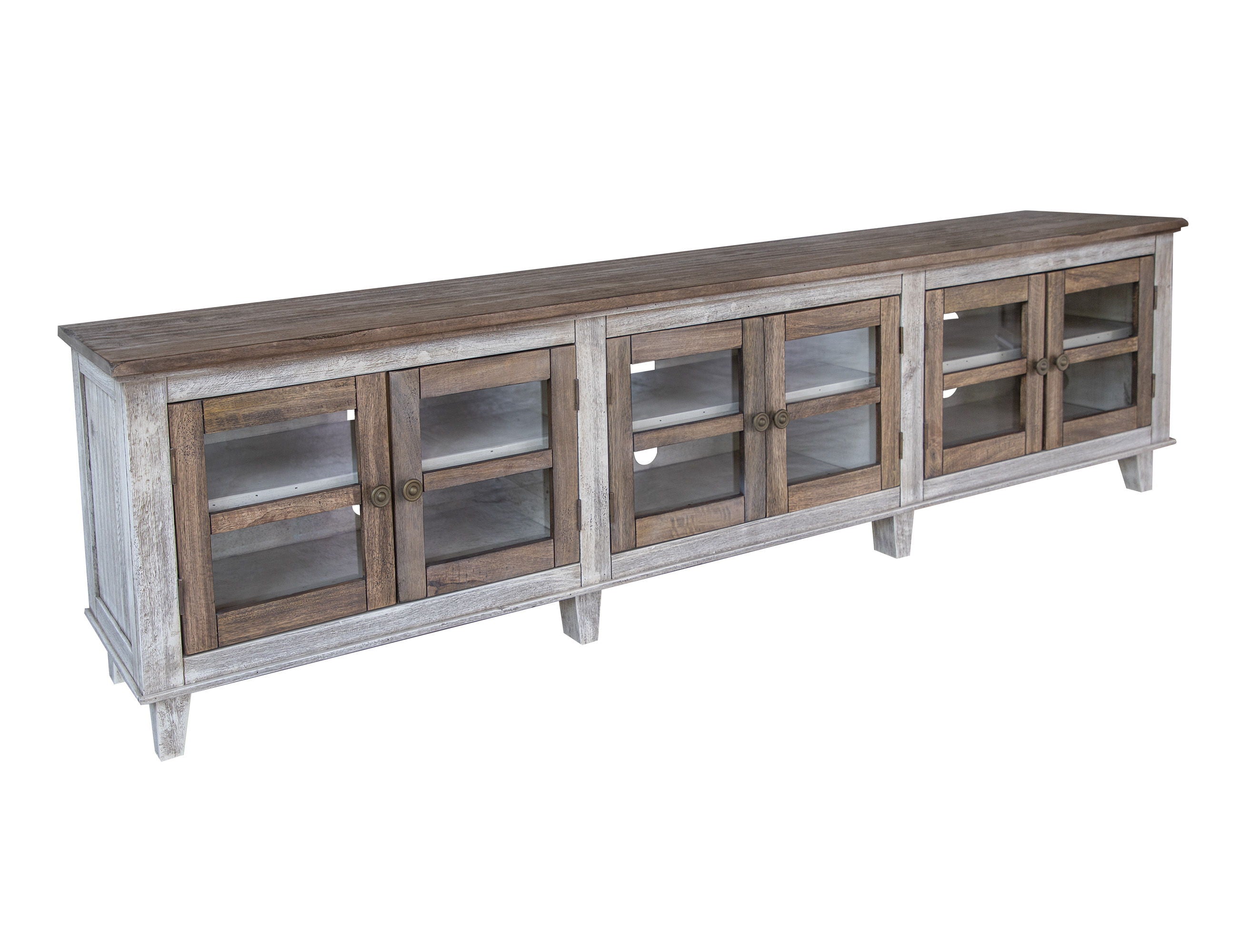 International Furniture Direct Sahara - TV Stand - Light Cream / Brown Caramel | Meri Furniture