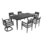 Modern Outdoor Patio Dining Set With Table And Chairs With Sunbrella Cushions