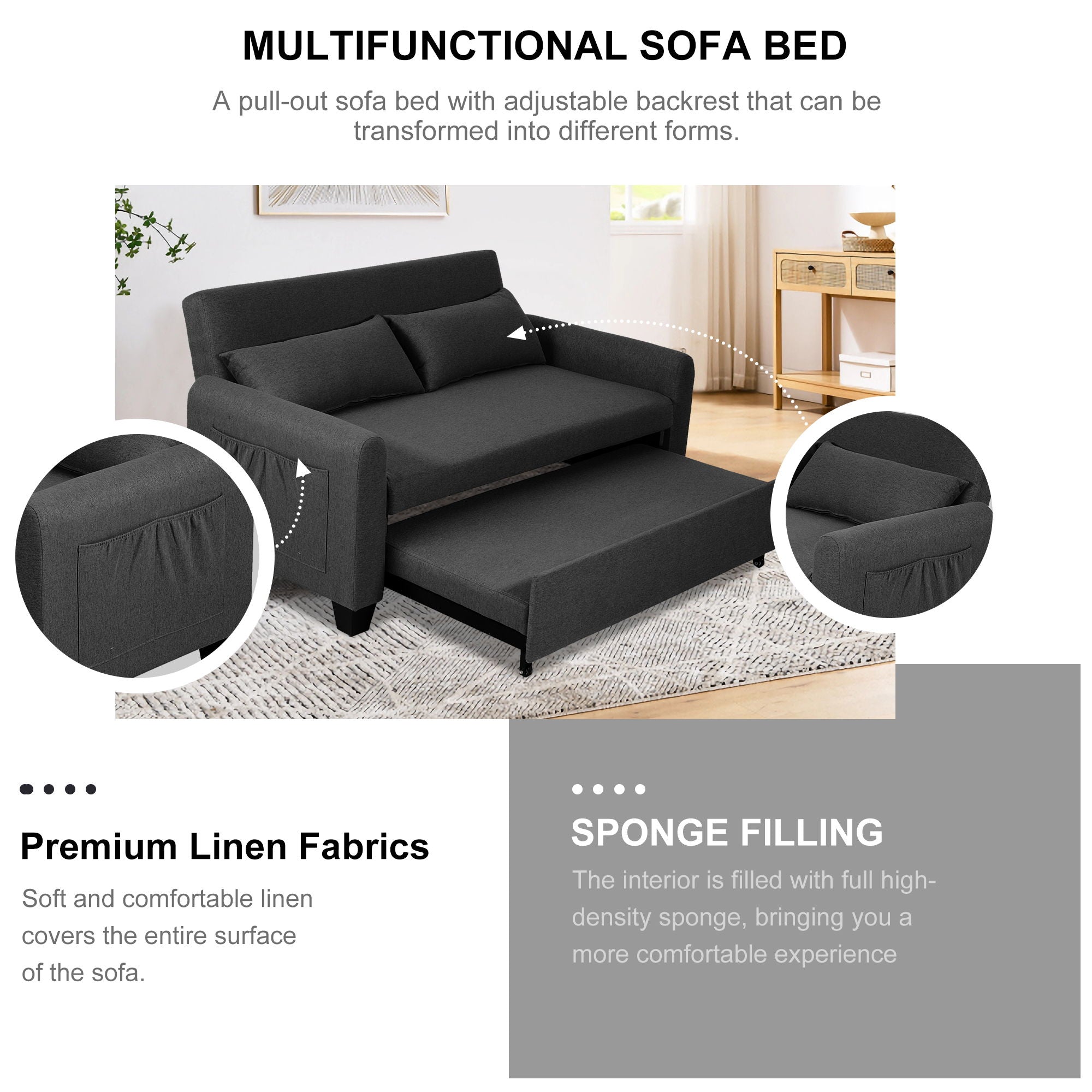 Balus - 2 In 1 Sofa Bed With Storage Bag